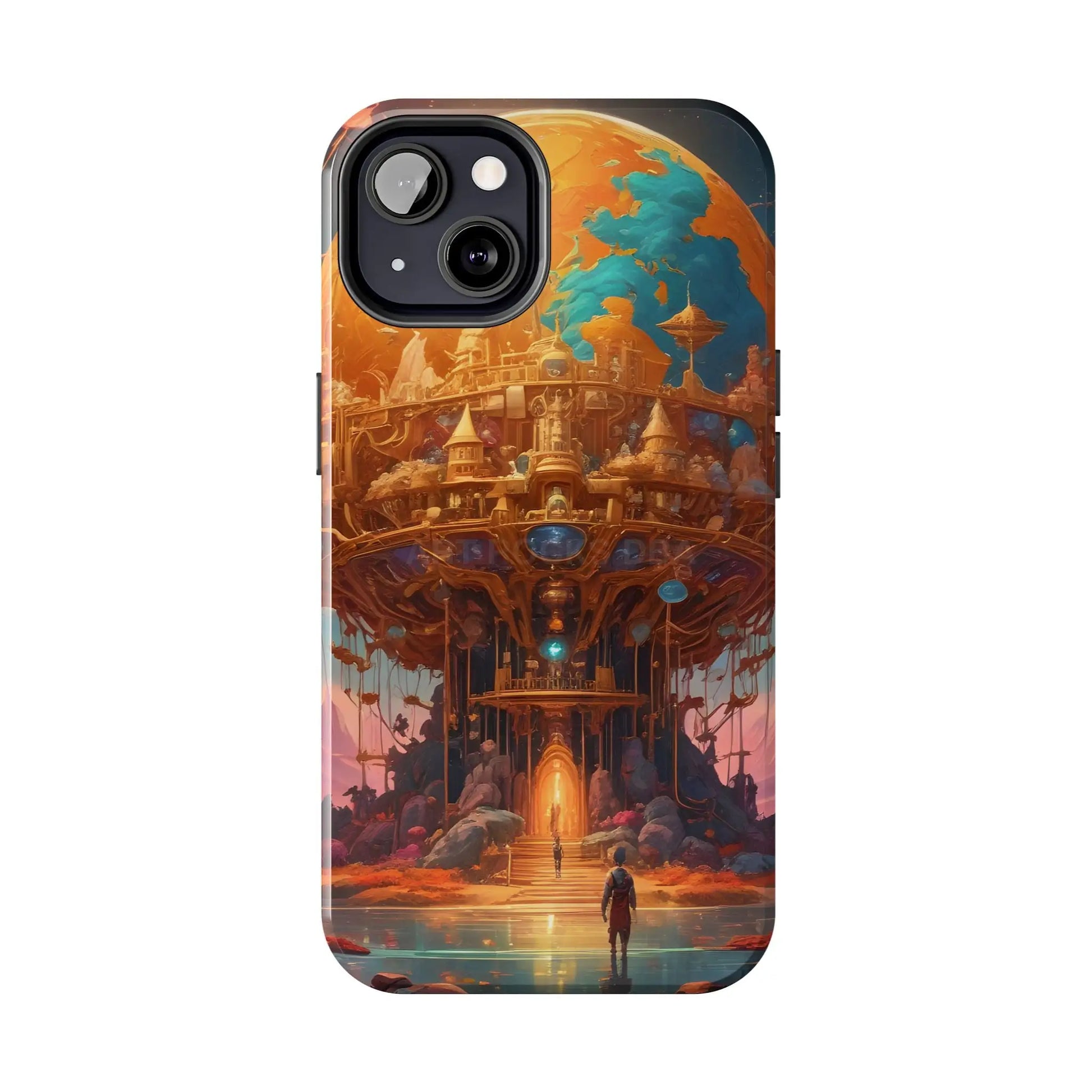 Fantasy Golden World Phone Case Durable Phone Cover Unique Artwork Case Gift for Gamers Cosmic Aesthetic Phone