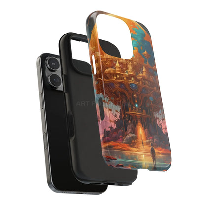 Fantasy Golden World Phone Case Durable Phone Cover Unique Artwork Case Gift for Gamers Cosmic Aesthetic Phone