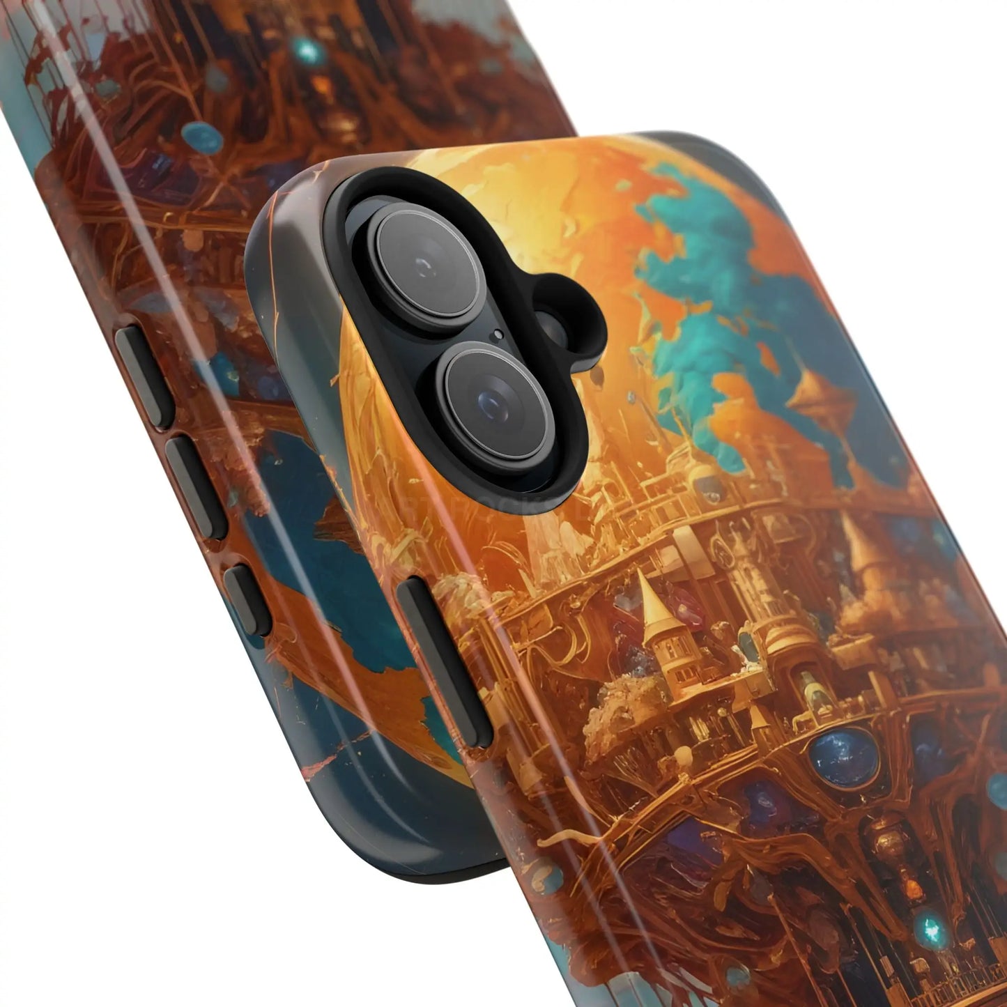 Fantasy Golden World Phone Case Durable Phone Cover Unique Artwork Case Gift for Gamers Cosmic Aesthetic Phone