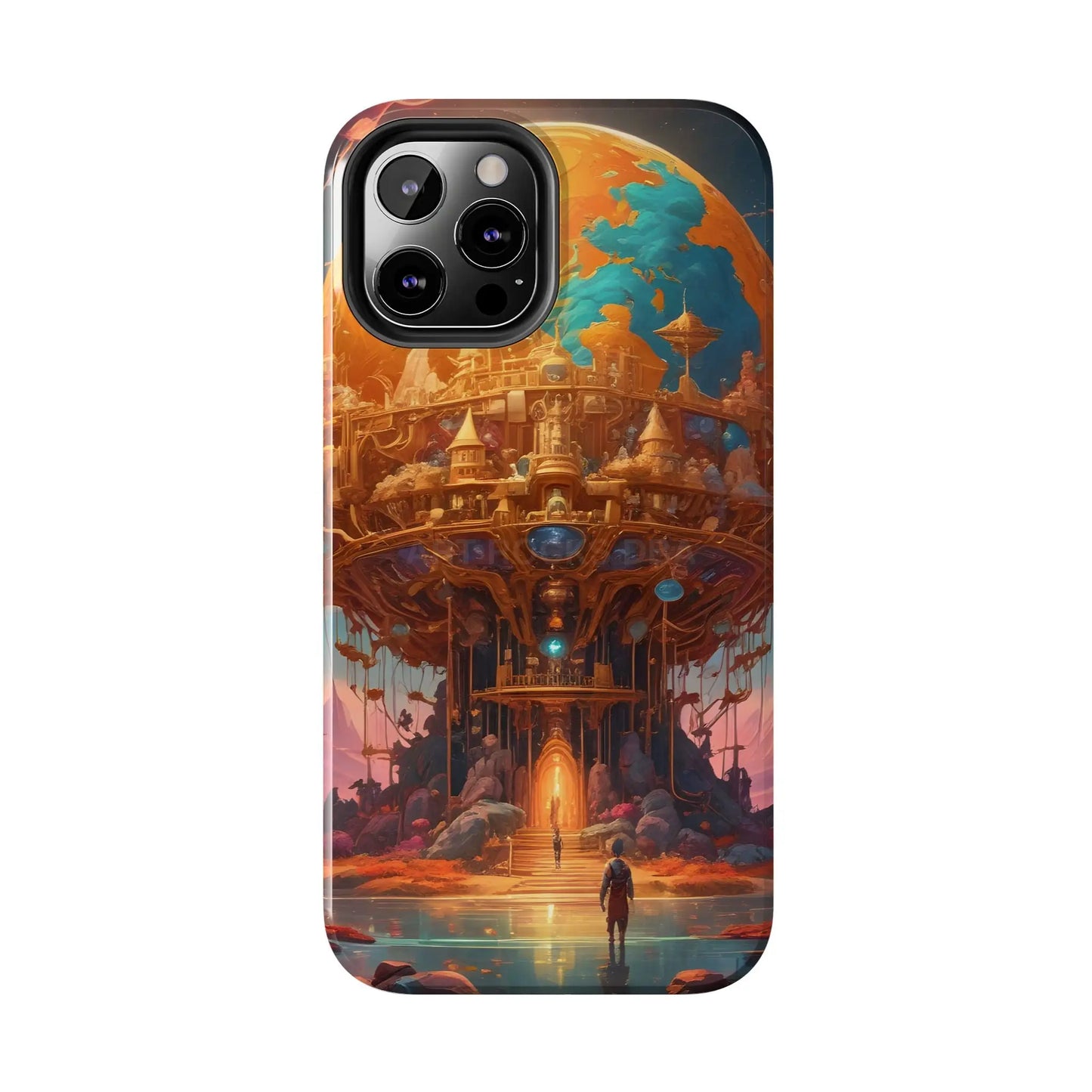 Fantasy Golden World Phone Case Durable Phone Cover Unique Artwork Case Gift for Gamers Cosmic Aesthetic Phone