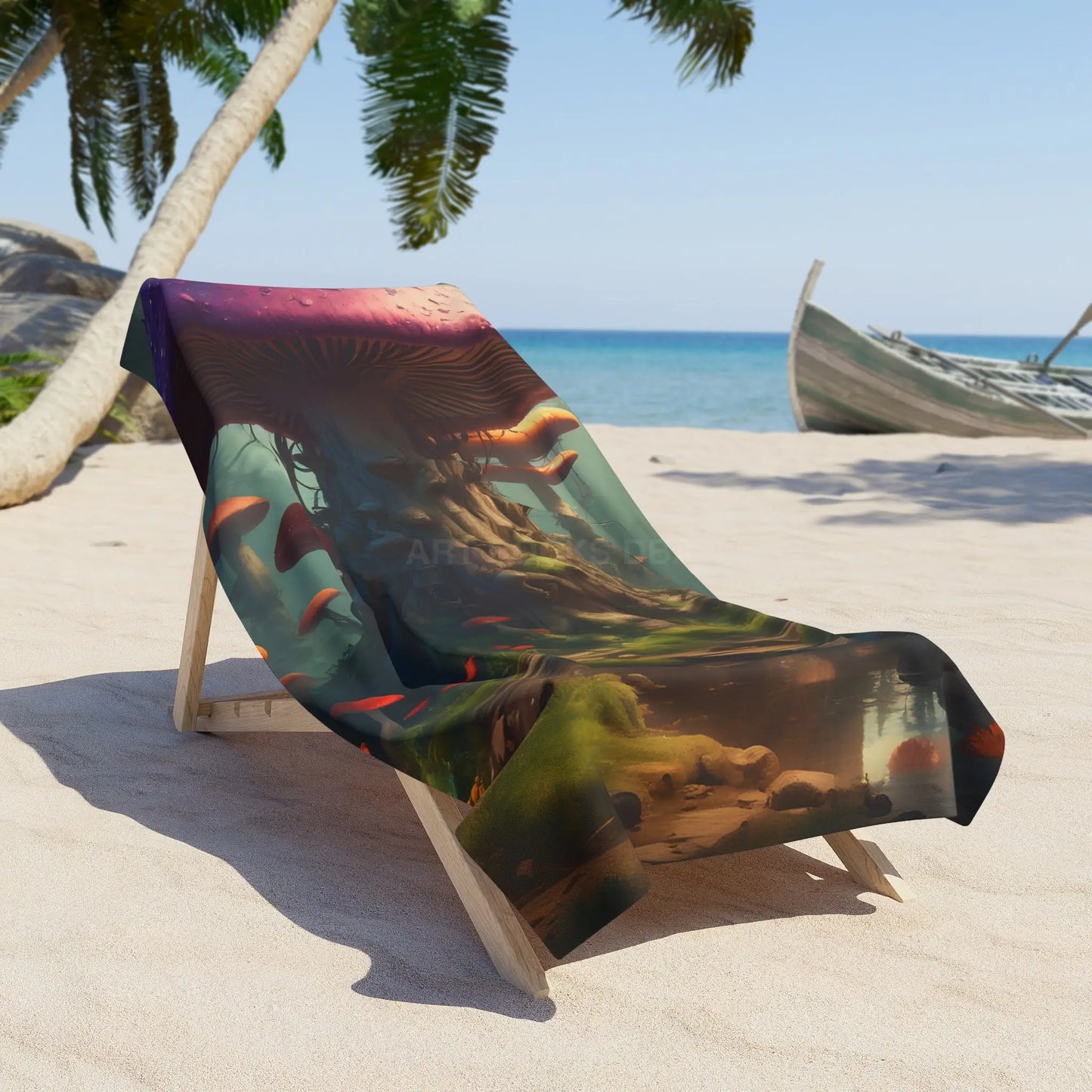 Fantasy Mushroom Beach Towel - Home Decor