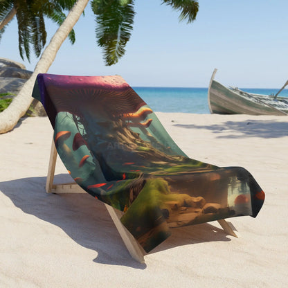Fantasy Mushroom Beach Towel - Home Decor