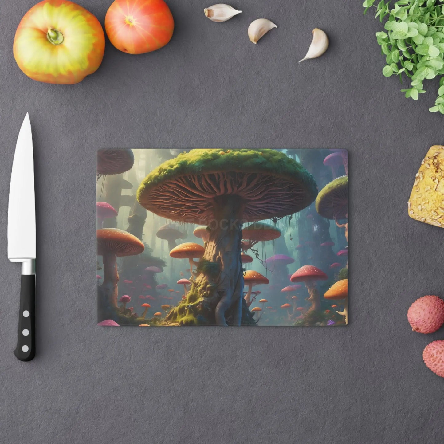 Fantasy Mushroom Forest Cutting Board — Whimsical Woodland Kitchen Decor - Home Decor