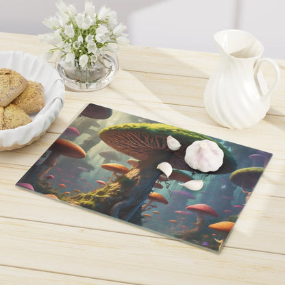 Fantasy Mushroom Forest Cutting Board — Whimsical Woodland Kitchen Decor - Home Decor