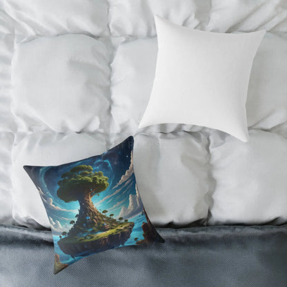 Fantasy Tree Square Poly Canvas Pillow Decorative Throw Cushion Cozy Home Décor Unique Gift for Nature Lovers Dreamy