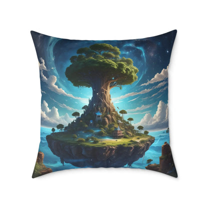 Fantasy Tree Square Poly Canvas Pillow Decorative Throw Cushion Cozy Home Décor Unique Gift for Nature Lovers Dreamy