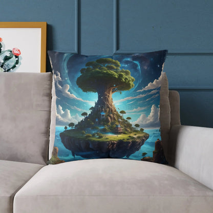 Fantasy Tree Square Poly Canvas Pillow Decorative Throw Cushion Cozy Home Décor Unique Gift for Nature Lovers Dreamy