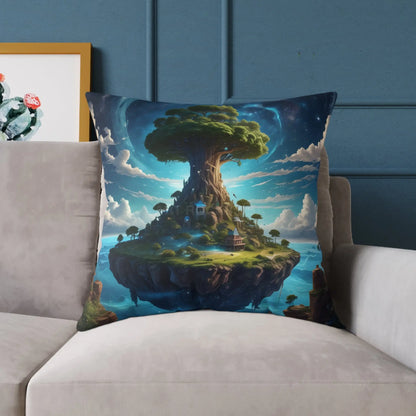 Fantasy Tree Square Poly Canvas Pillow Decorative Throw Cushion Cozy Home Décor Unique Gift for Nature Lovers Dreamy