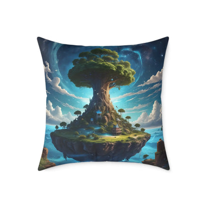 Fantasy Tree Square Poly Canvas Pillow Decorative Throw Cushion Cozy Home Décor Unique Gift for Nature Lovers Dreamy