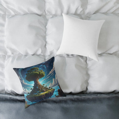 Fantasy Tree Square Poly Canvas Pillow Decorative Throw Cushion Cozy Home Décor Unique Gift for Nature Lovers Dreamy