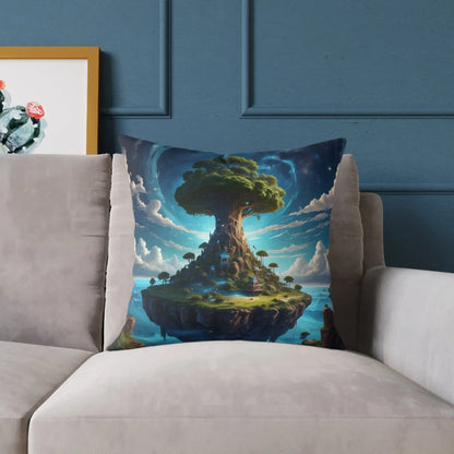 Fantasy Tree Square Poly Canvas Pillow Decorative Throw Cushion Cozy Home Décor Unique Gift for Nature Lovers Dreamy