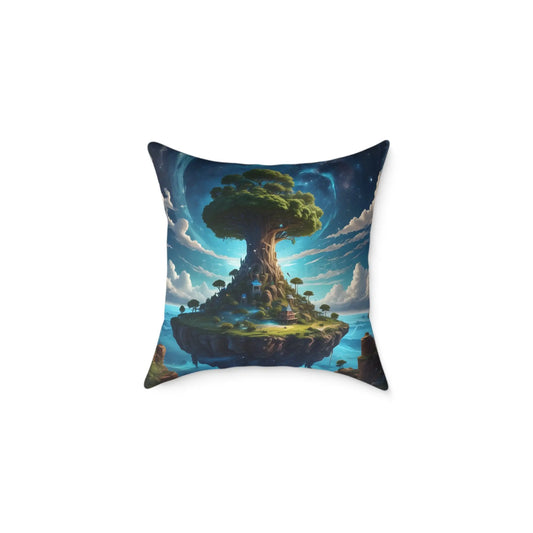 Fantasy Tree Square Poly Canvas Pillow Decorative Throw Cushion Cozy Home Décor Unique Gift for Nature Lovers Dreamy