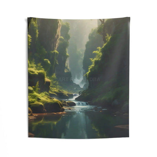 Fern Canyon Nature Wall Tapestry Relaxing Home Decor Bohemian Wall Hanging Bedroom Aesthetic Eco-Friendly Tapestry