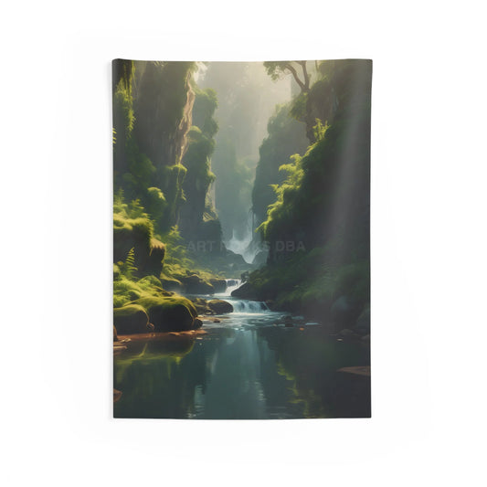 Fern Canyon Nature Wall Tapestry Relaxing Home Decor Bohemian Wall Hanging Bedroom Aesthetic Eco-Friendly Tapestry