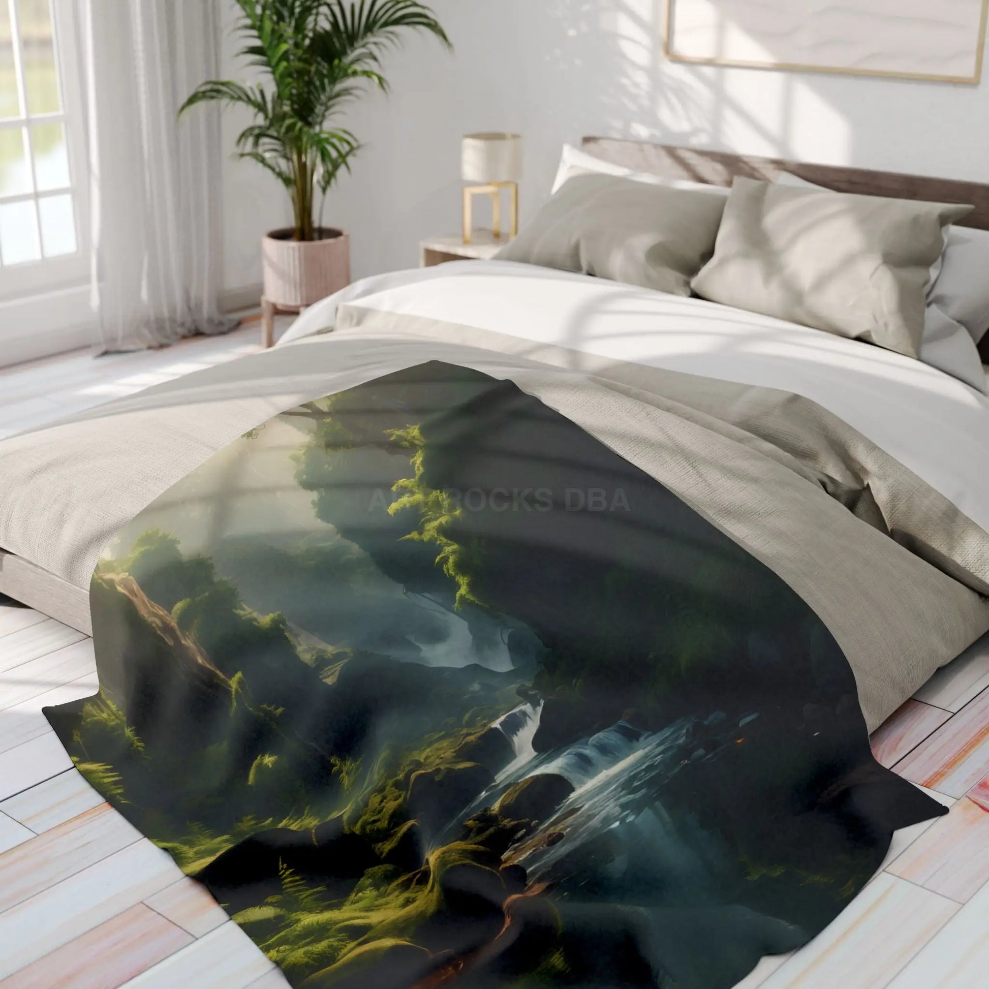 Fern Filled Canyon Arctic Fleece Blanket - Home Decor