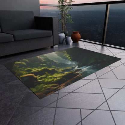 Fern Filled Canyon Outdoor Rug for Gardens Patios & Decks | Ideal for Camping Picnics and Outdoor Gatherings