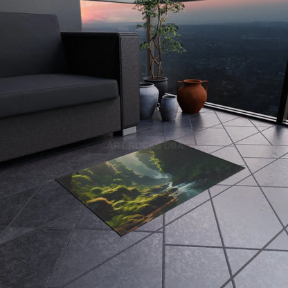 Fern Filled Canyon Outdoor Rug for Gardens Patios & Decks | Ideal for Camping Picnics and Outdoor Gatherings