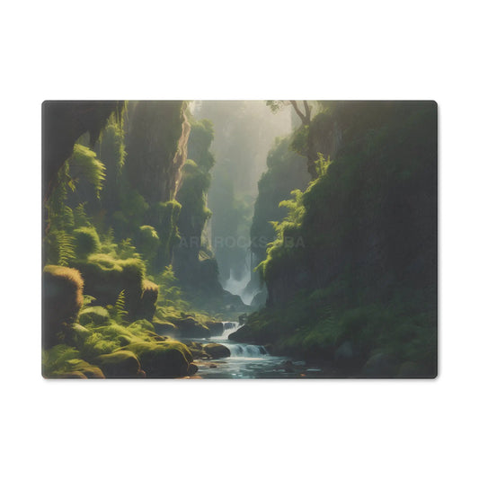 Fern Forest Gorge Cutting Board – Tranquil Waterfall Kitchen Decor - Small - Home Decor