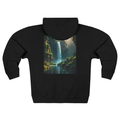 Fern Waterfall Zip-Up Sweatshirt - XS / Black - Hoodie