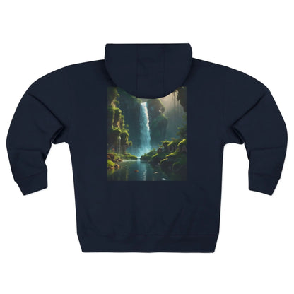 Fern Waterfall Zip-Up Sweatshirt - XS / Navy - Hoodie