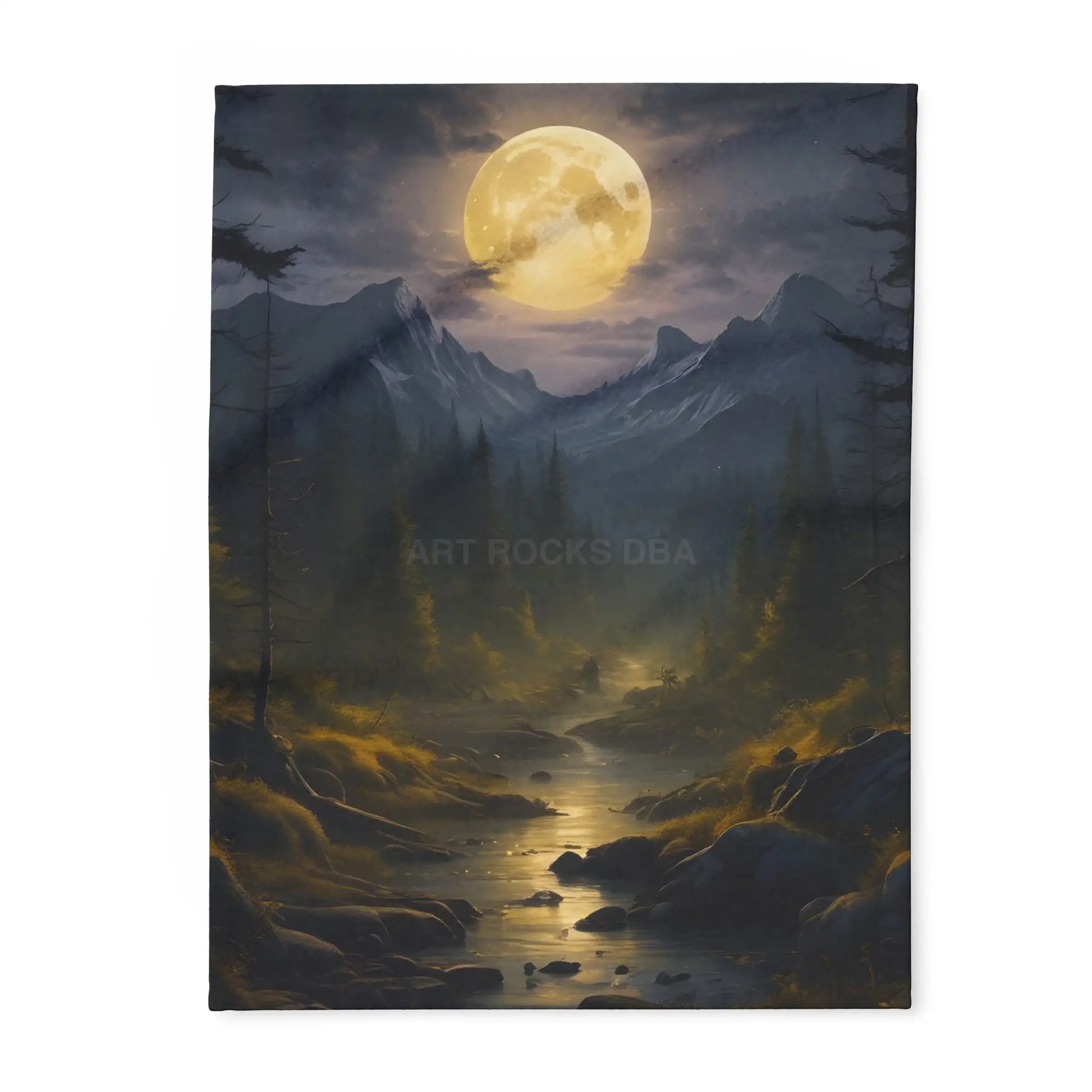 Fleece Blanket Moonlit Dark Forest - 30’’ × 40’’ - Home Decor