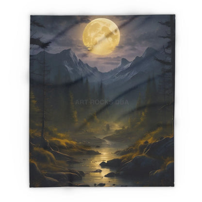 Fleece Blanket Moonlit Dark Forest - 50’’ × 60’’ - Home Decor