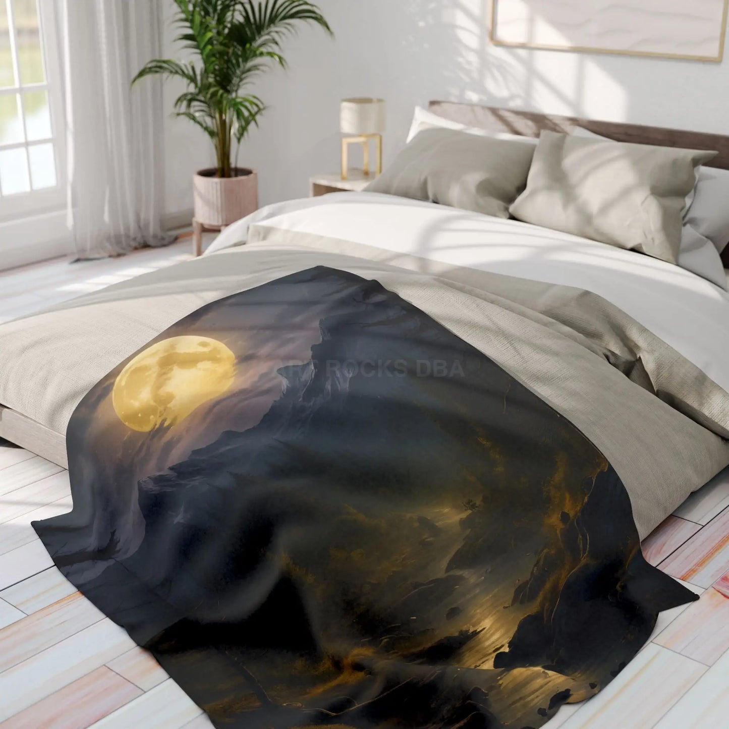 Fleece Blanket Moonlit Dark Forest - Home Decor