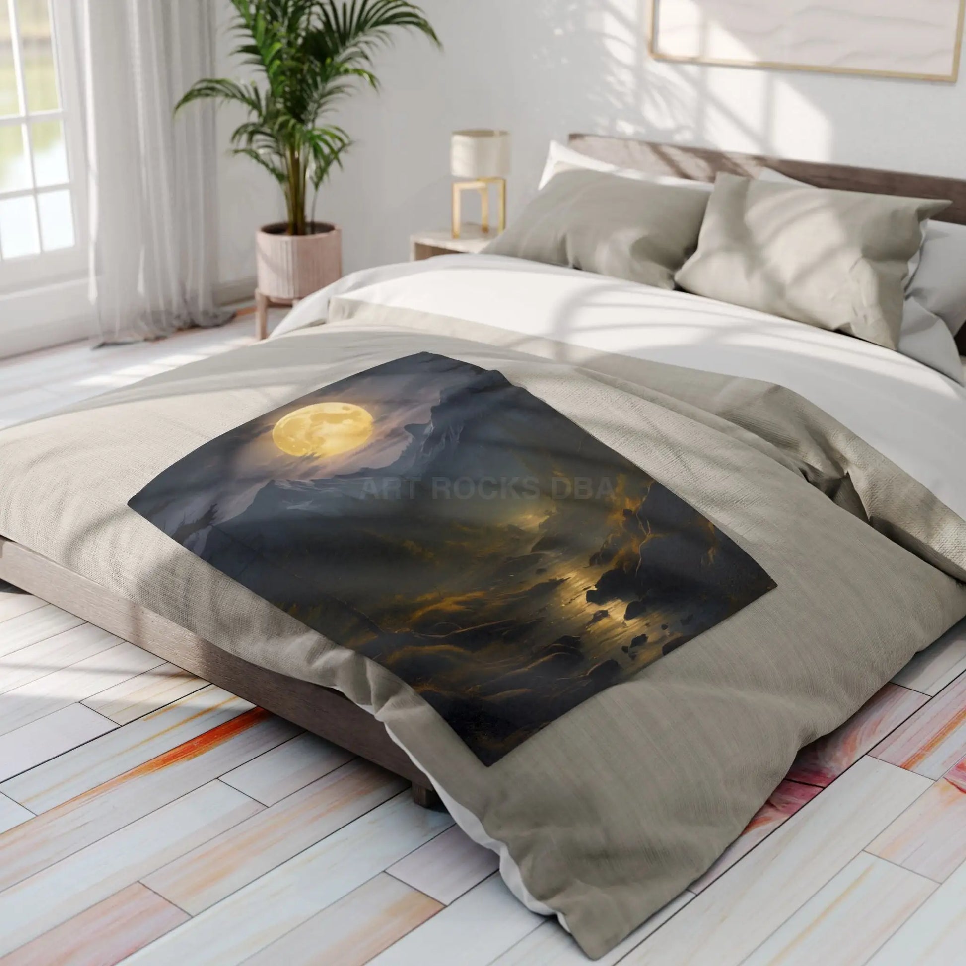 Fleece Blanket Moonlit Dark Forest - Home Decor