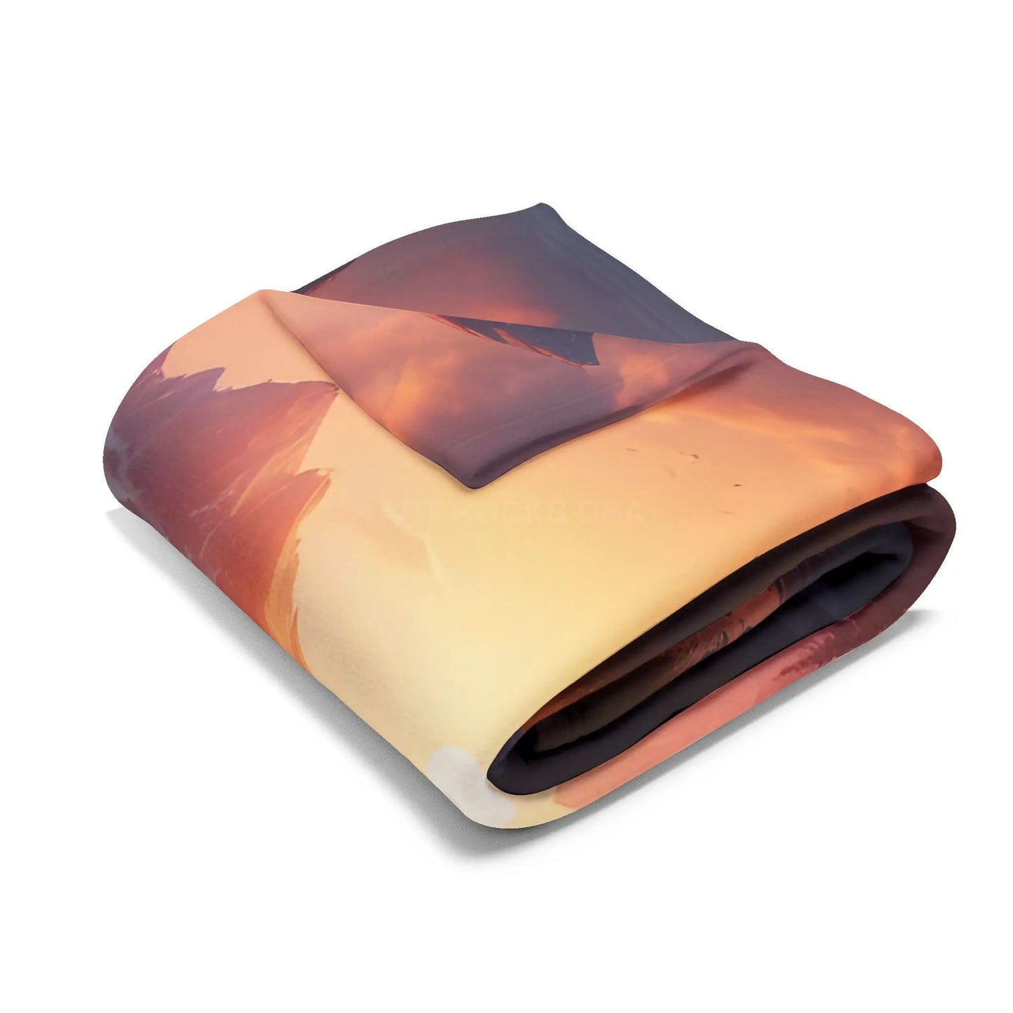 Fleece Blanket Sunset Over a River in the Mountains - Home Decor