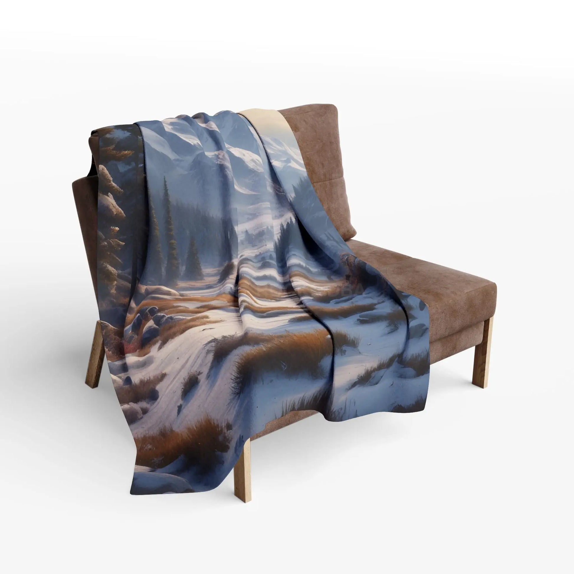 Fleece Blanket Winter Snow Meadow in the Mountains - Cozy Home Decor - Home Decor