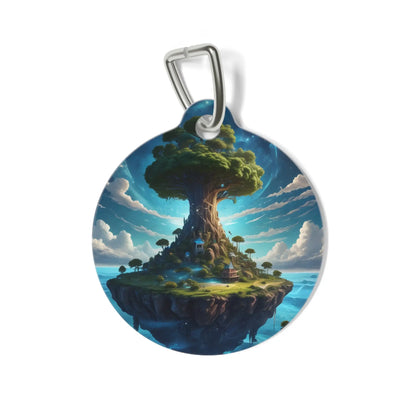 Floating Island Tree Pet Tag — Fantasy Scenic ID Tag for Dogs & Cats - 1’’ - Pets