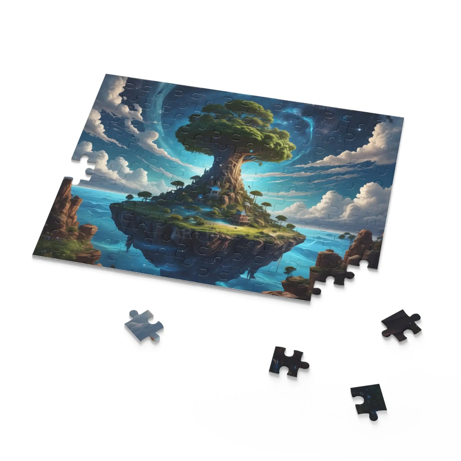 Floating Island Tree Puzzle — Fantasy Landscape Jigsaw (120/252/500 pcs) - Puzzle