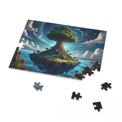 Floating Island Tree Puzzle — Fantasy Landscape Jigsaw (120/252/500 pcs) - Puzzle