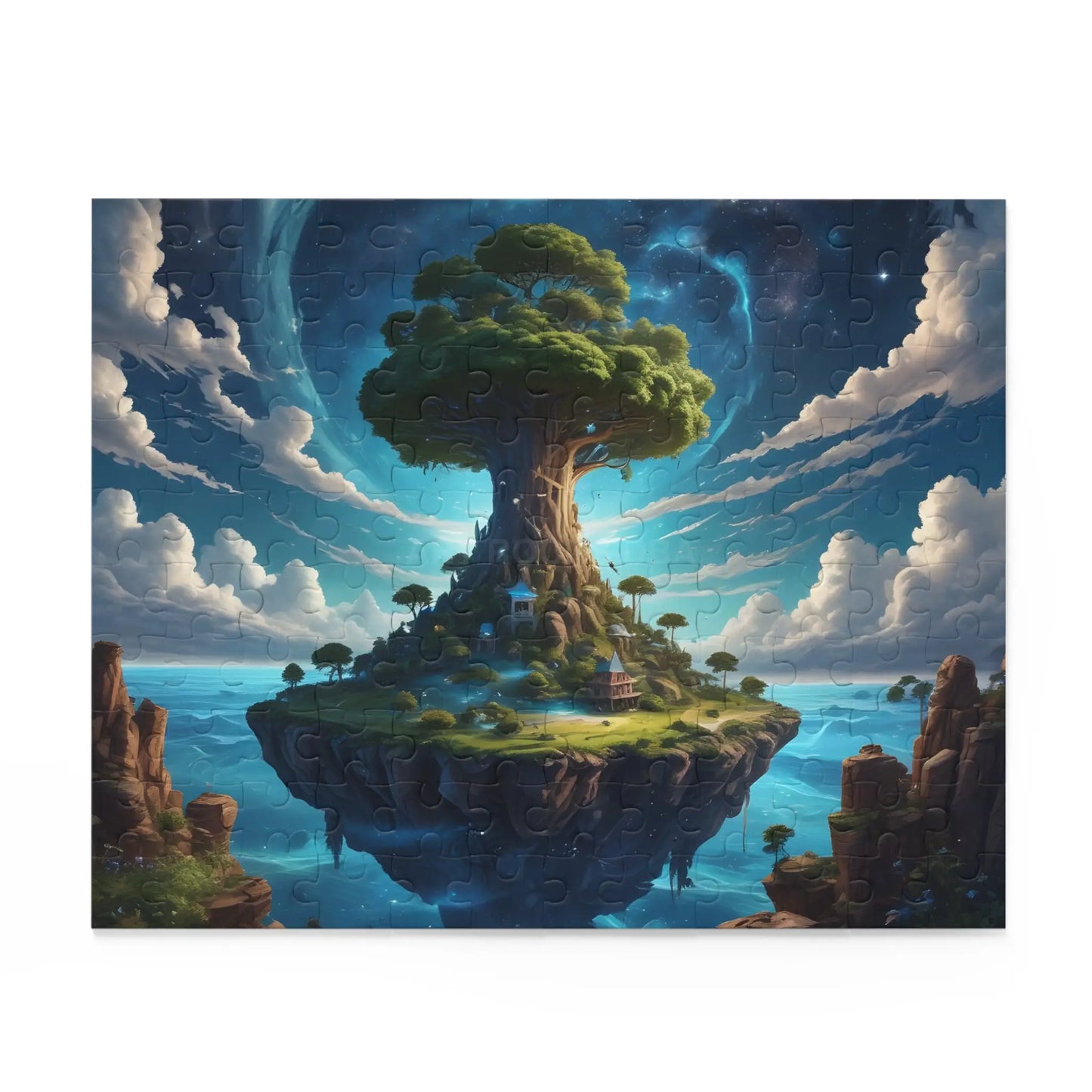 Floating Island Tree Puzzle — Fantasy Landscape Jigsaw (120/252/500 pcs) - Puzzle
