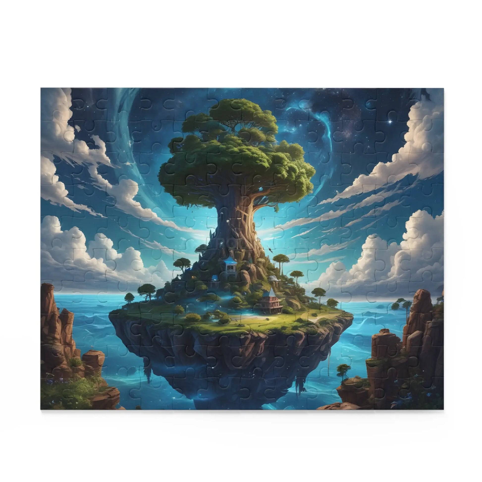 Floating Island Tree Puzzle — Fantasy Landscape Jigsaw (120/252/500 pcs) - Puzzle