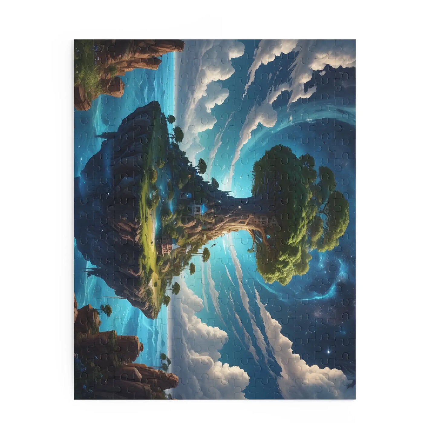 Floating Island Tree Puzzle — Fantasy Landscape Jigsaw (120/252/500 pcs) - Puzzle