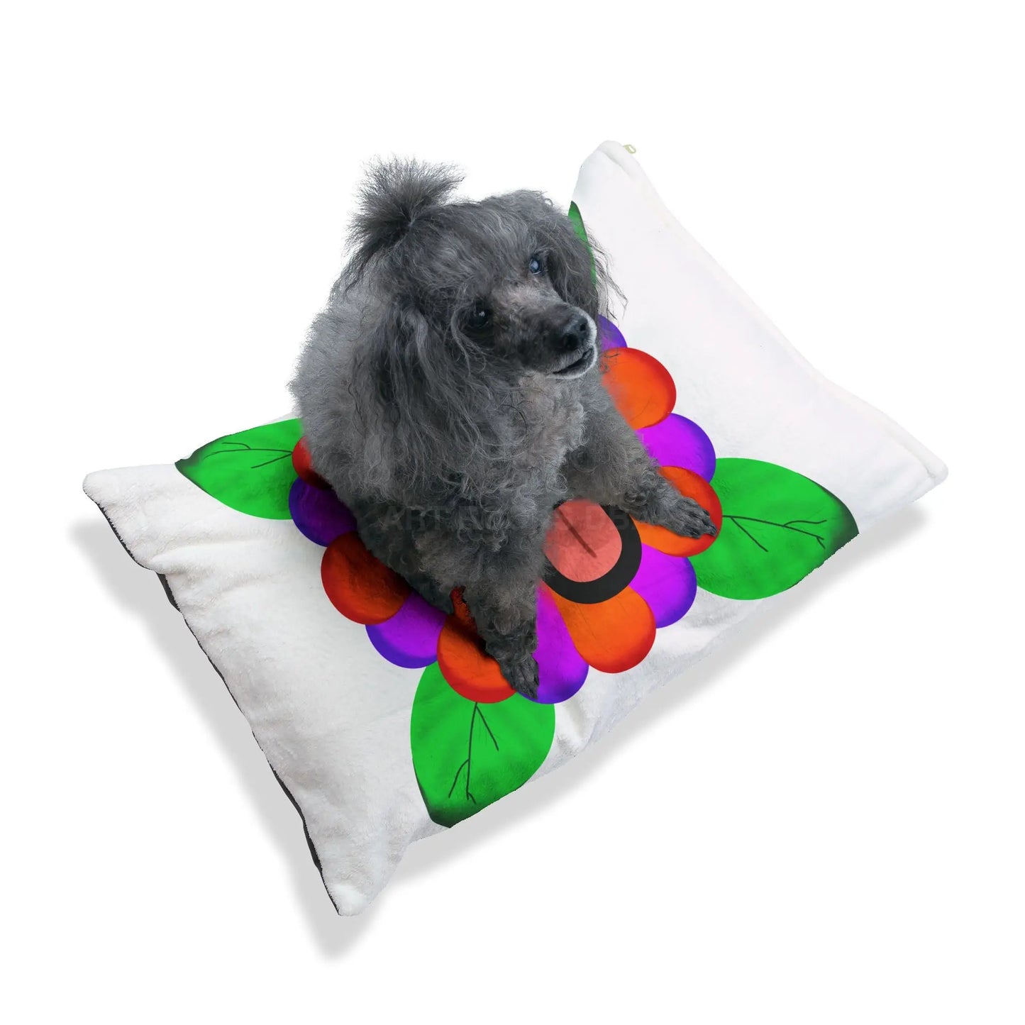 Flower Face Pet Bed — Colorful Floral Dog & Cat Lounger (Blooming Paradise LLC Trademark) - Pets