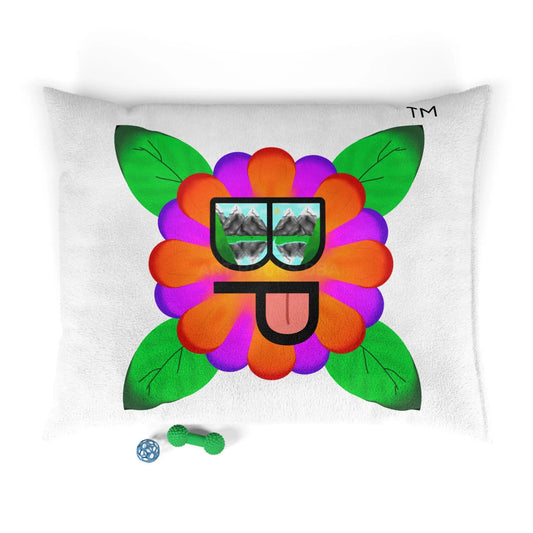 Flower Face Pet Bed — Colorful Floral Dog & Cat Lounger (Blooming Paradise LLC Trademark) - 50’’ × 40’’ - Pets