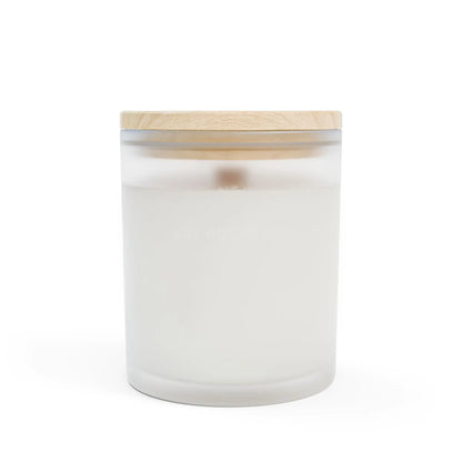 Forest Cabin Scented Candle — Frosted Glass 11oz (Cozy Woodland Cabin Artwork) - Home Decor