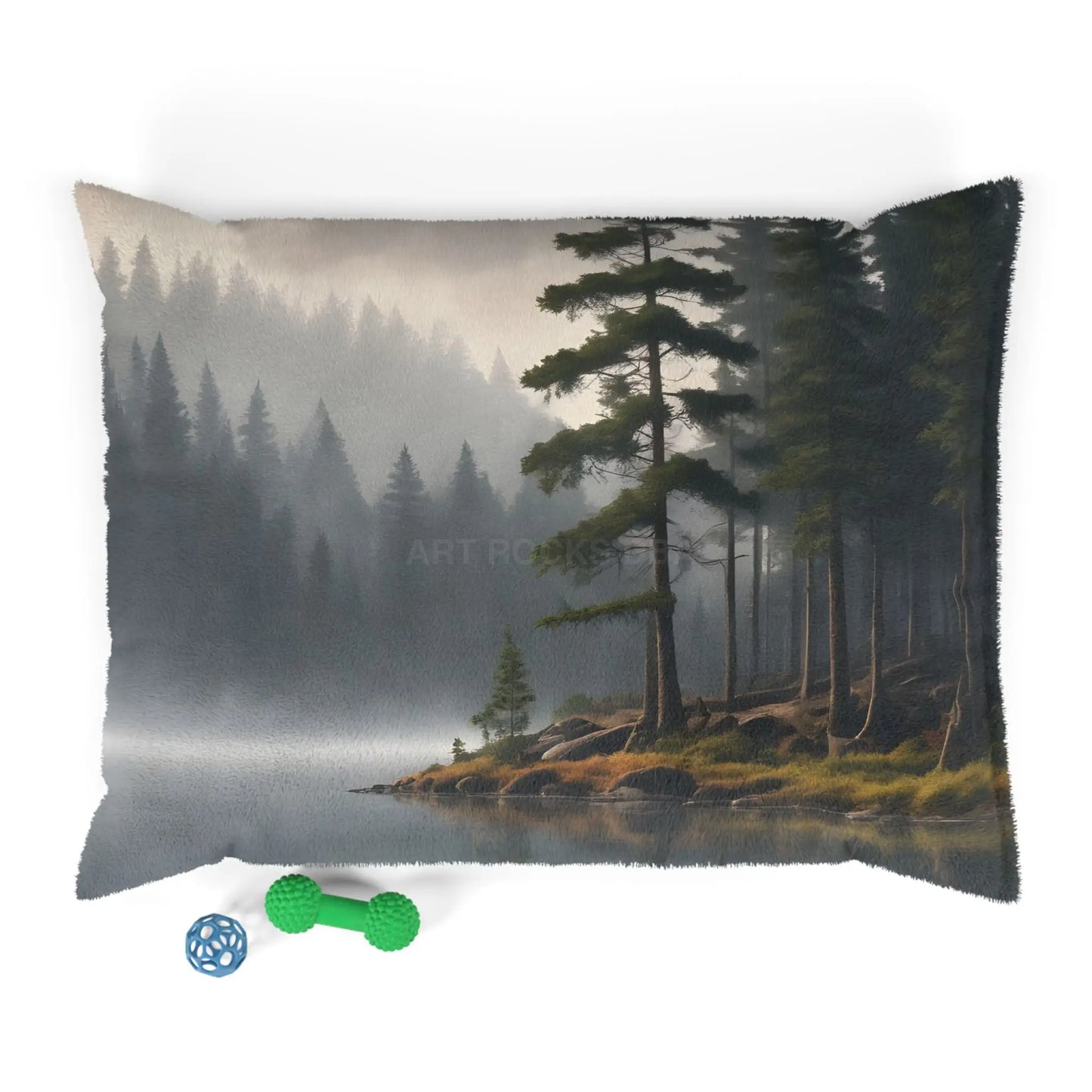 Forest Lake Pet Bed — Cozy Woodland Dog & Cat Pillow - 40’’ × 30’’ - Pets