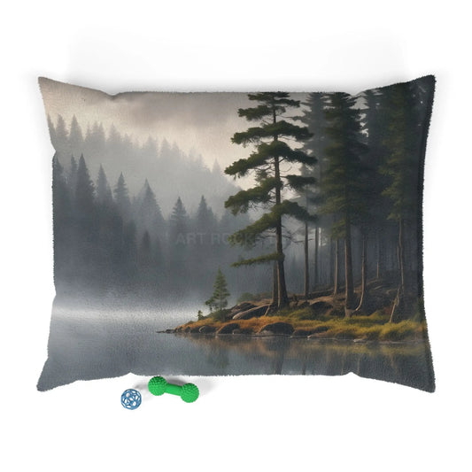 Forest Lake Pet Bed — Cozy Woodland Dog & Cat Pillow - 50’’ × 40’’ - Pets