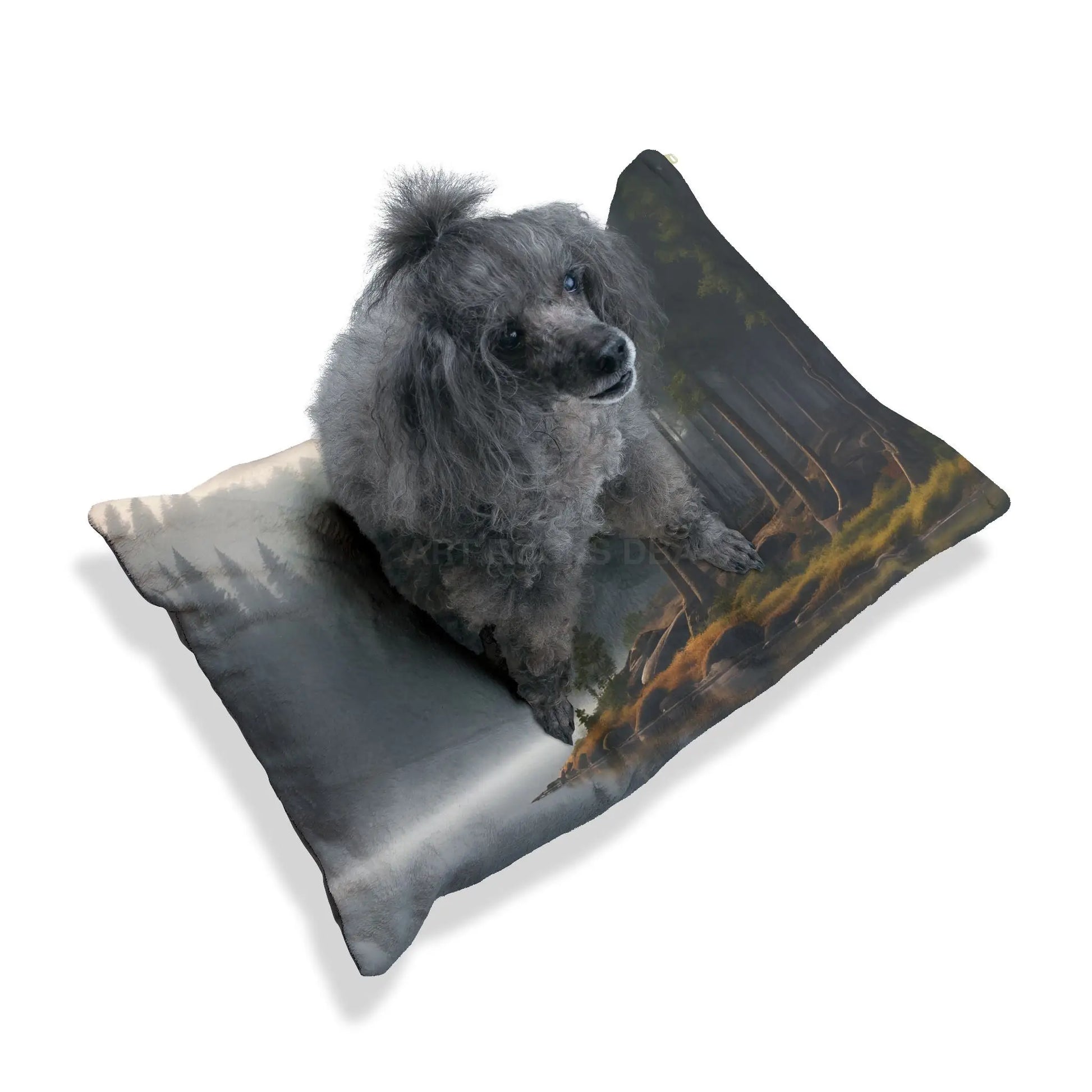 Forest Lake Pet Bed — Cozy Woodland Dog & Cat Pillow - Pets