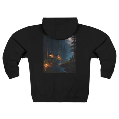 Forest Night Camping Zip-Up Sweatshirt - XS / Black - Hoodie