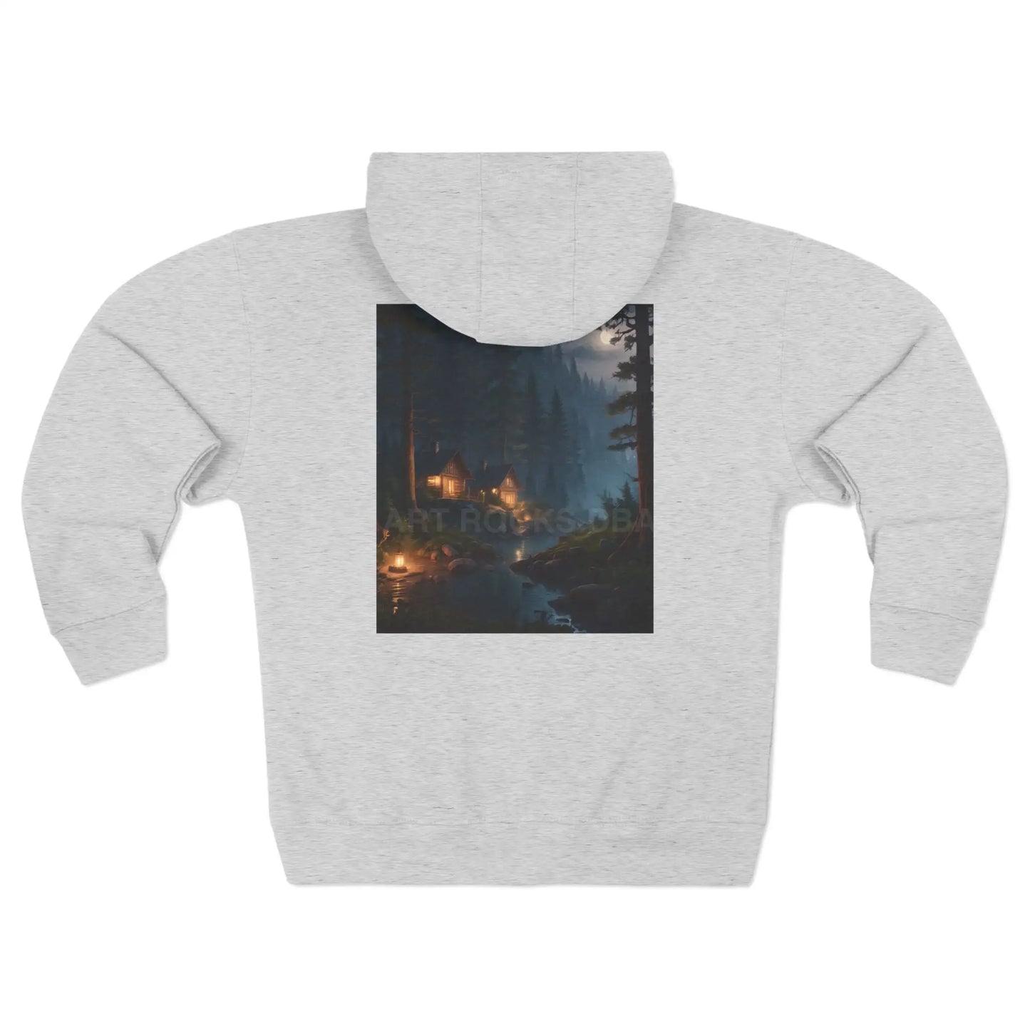 Forest Night Camping Zip-Up Sweatshirt - XS / Heather Grey - Hoodie