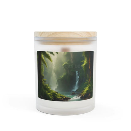 Forest Waterfall Scented Candle — 11oz Frosted Glass Soy Candle - Home Decor