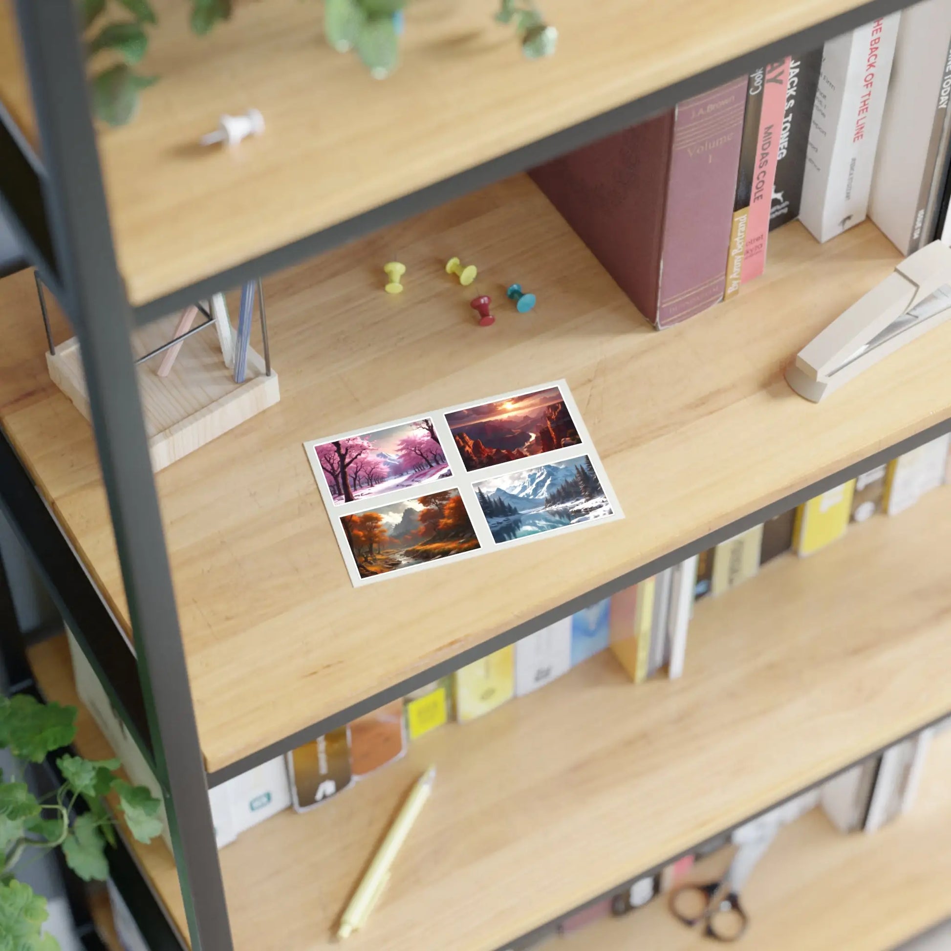 Four Seasons Sticker Sheets | Scenic Art DIY Planner Stickers Aesthetic Decor Scrapbooking Essentials Gift for Nature