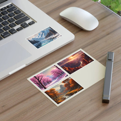 Four Seasons Sticker Sheets | Scenic Art DIY Planner Stickers Aesthetic Decor Scrapbooking Essentials Gift for Nature