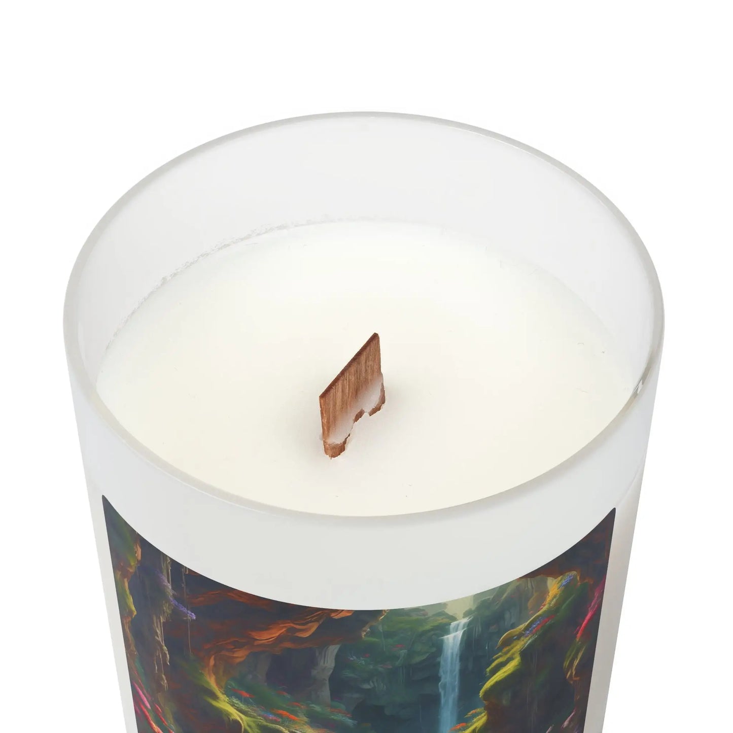 Frosted Glass Candle — Enchanted Forest Waterfall Scented Candle (11 oz) - Home Decor