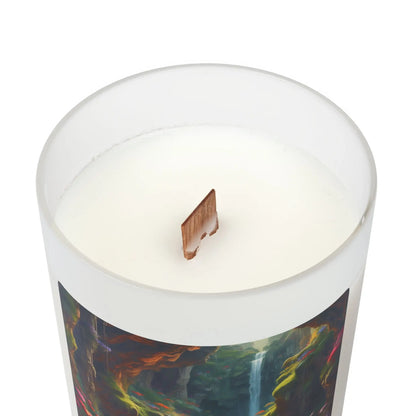 Frosted Glass Candle — Enchanted Forest Waterfall Scented Candle (11 oz) - Home Decor