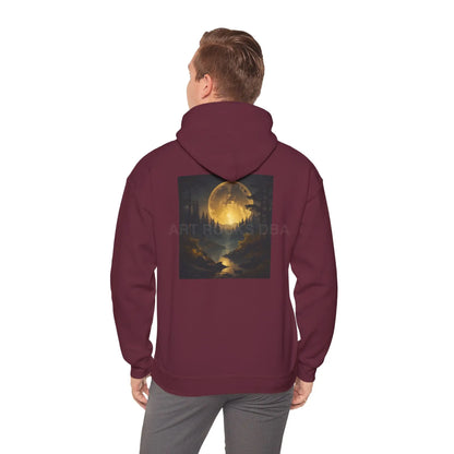 Full Moon Forest Hoodie - Cozy Unisex Heavy Blend™ Sweatshirt for Artists Perfect Gift for Art Lovers Festival Wear